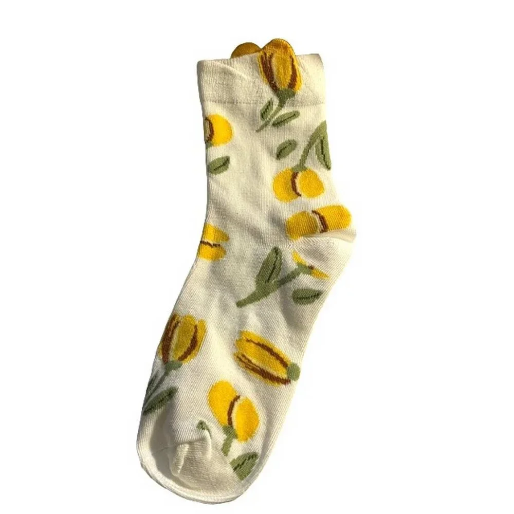 3D Floral Print Women's 5 Pack Sock Set